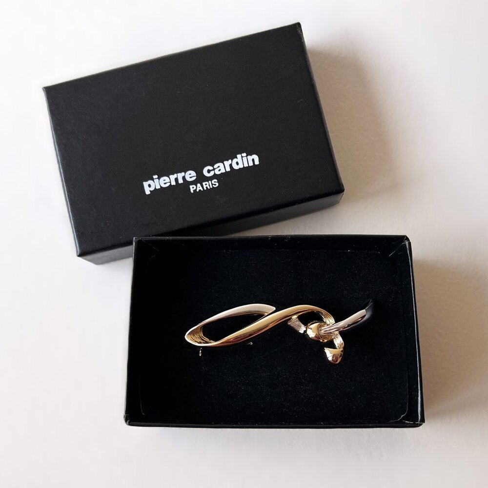 Pierre Cardin Gold & Silver Tone Metal Brooch Pin Vintage